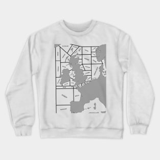 Shipping Forecast UK Map - Labelled Crewneck Sweatshirt